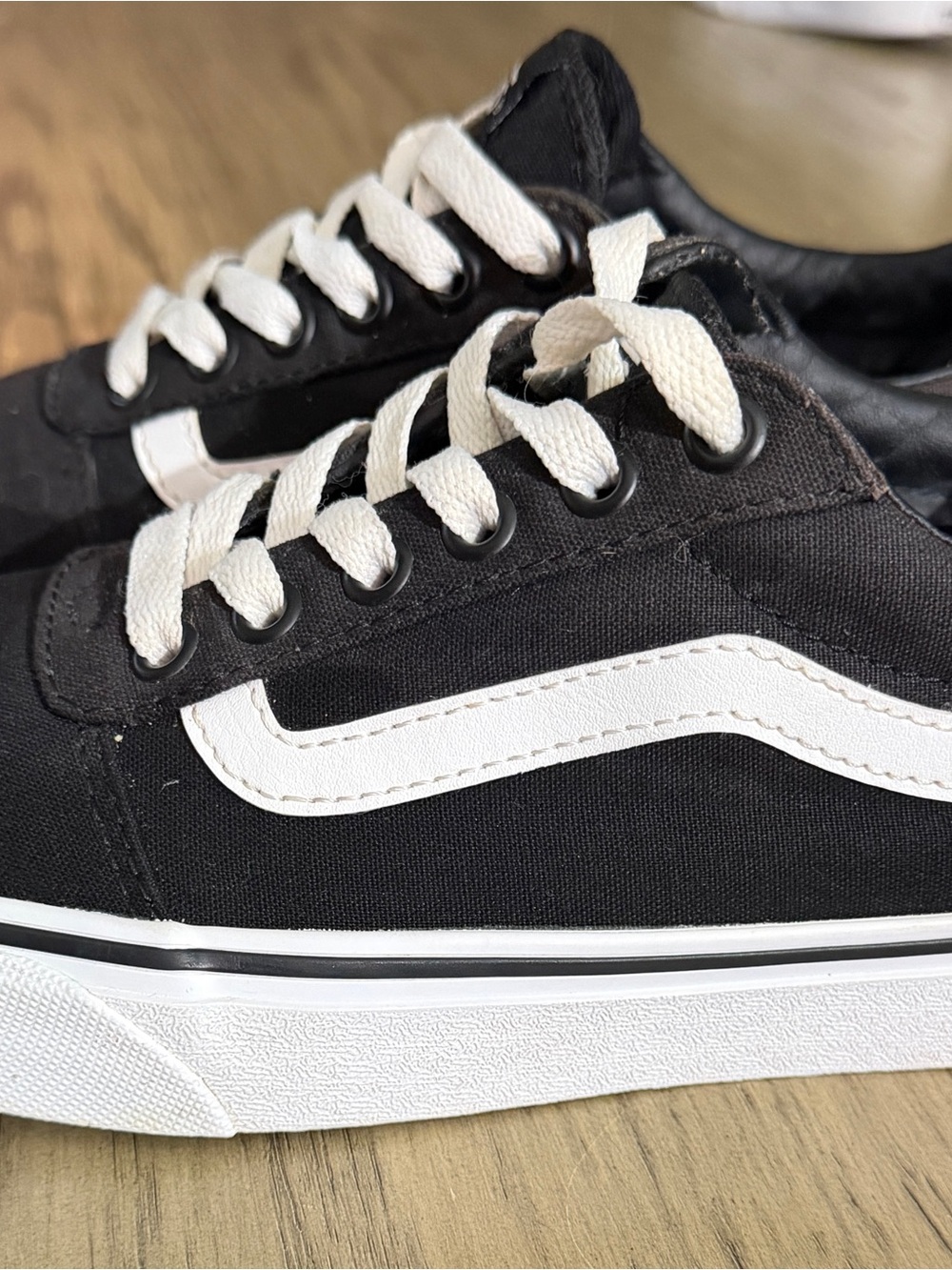 Vans Black Canvas Old Skool Sneakers with White Side Stripe